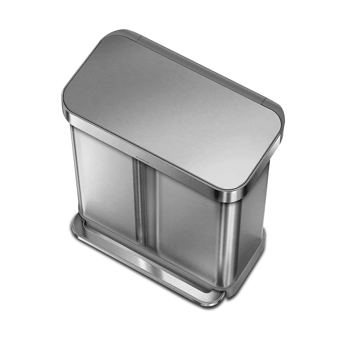 58L Dual Compartment Rectangular Step Can with Liner Pocket - Image 4